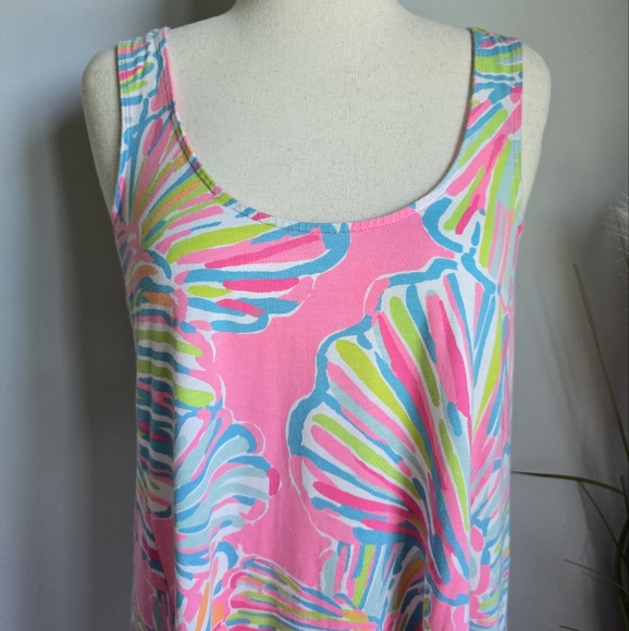 Lilly Pulitzer Monterey Tropical Pink Pout Shellabrate Swing Dress SZ Large - Picture 3 of 11